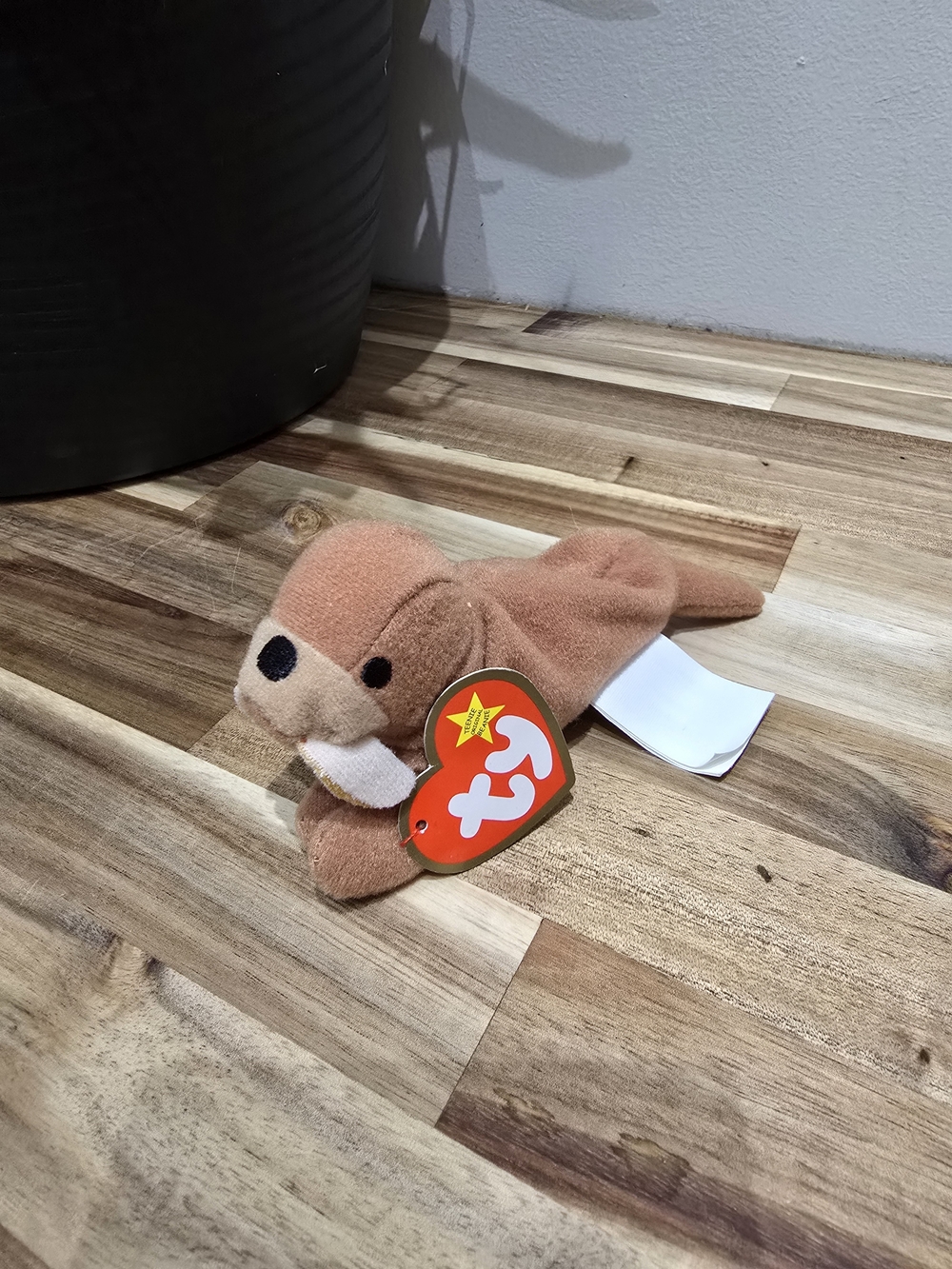 Ty Small Brown Seal Plush Dog Toy with White Tusks
